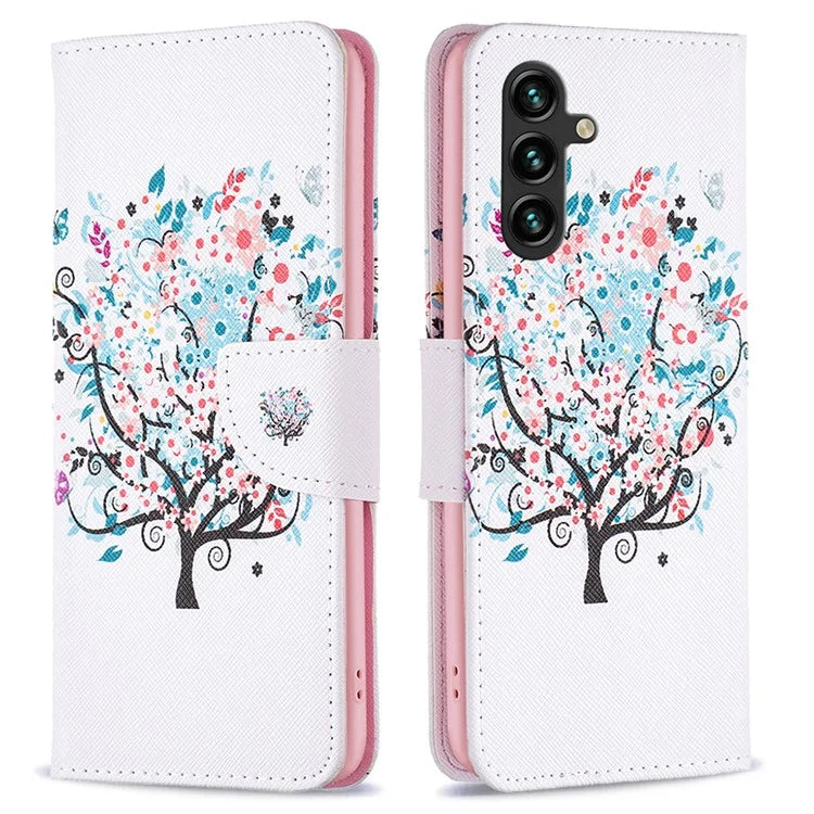 For Samsung Galaxy A55 5G PU Leather Flip Cover Pattern Printing Phone Case