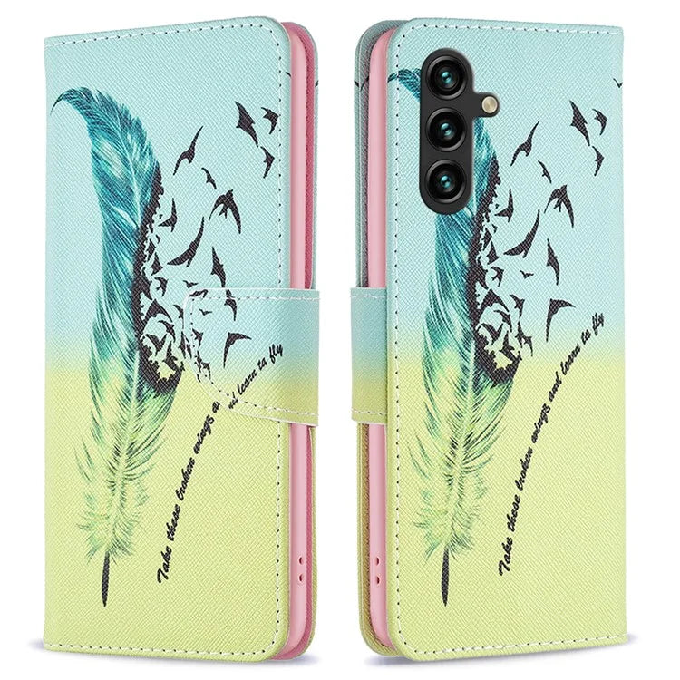 For Samsung Galaxy A55 5G PU Leather Flip Cover Pattern Printing Phone Case
