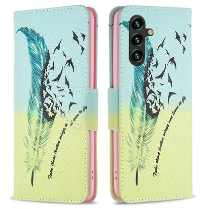 For Samsung Galaxy A55 5G PU Leather Flip Cover Pattern Printing Phone Case