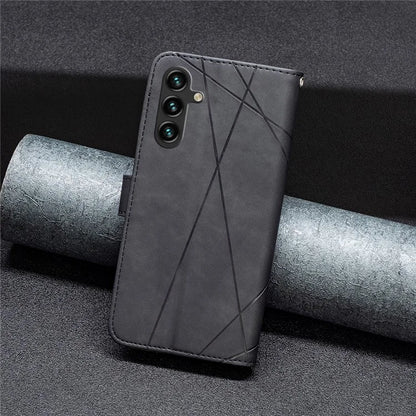 BINFEN COLOR BF05 For Samsung Galaxy A55 5G Case Stand Wallet Imprinted Line Cell Phone Cover