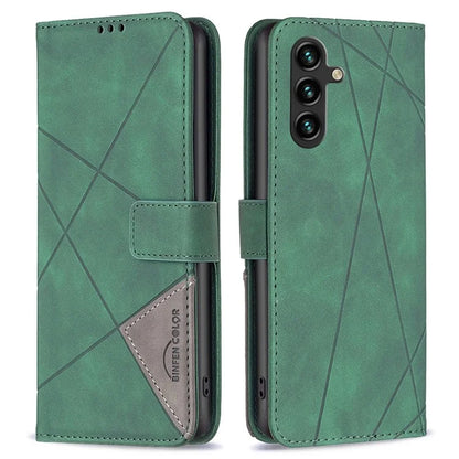 BINFEN COLOR BF05 For Samsung Galaxy A55 5G Case Stand Wallet Imprinted Line Cell Phone Cover