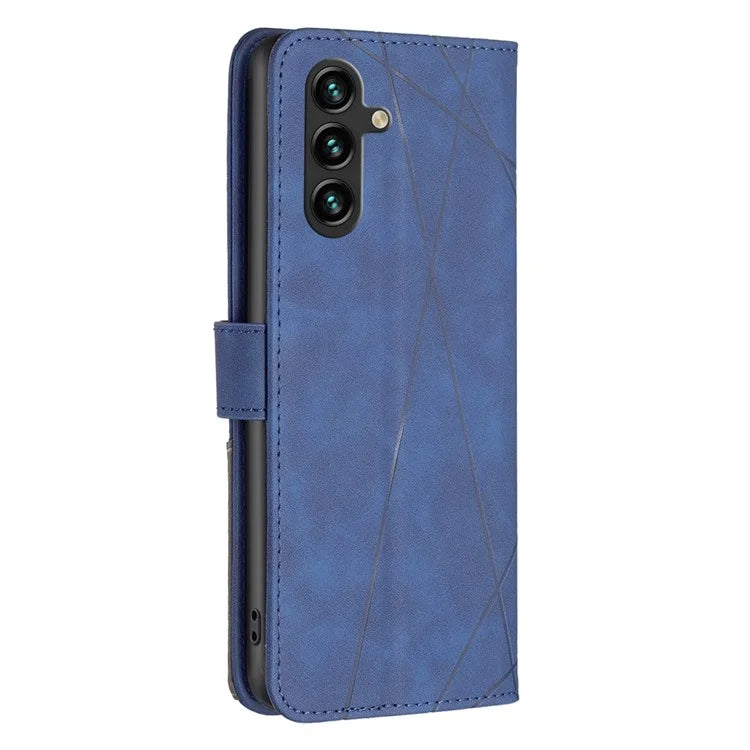 BINFEN COLOR BF05 For Samsung Galaxy A55 5G Case Stand Wallet Imprinted Line Cell Phone Cover
