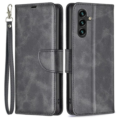 For Samsung Galaxy A55 5G Textured Wallet Anti-Scratch Cell Phone Case PU Leather Stand Cover