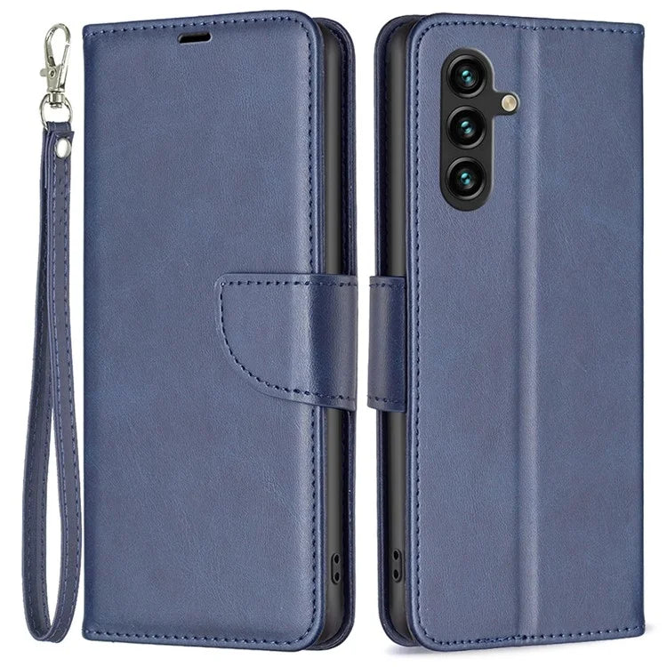 For Samsung Galaxy A55 5G Textured Wallet Anti-Scratch Cell Phone Case PU Leather Stand Cover