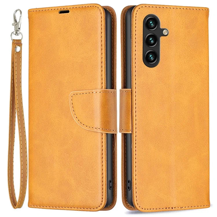 For Samsung Galaxy A55 5G Textured Wallet Anti-Scratch Cell Phone Case PU Leather Stand Cover