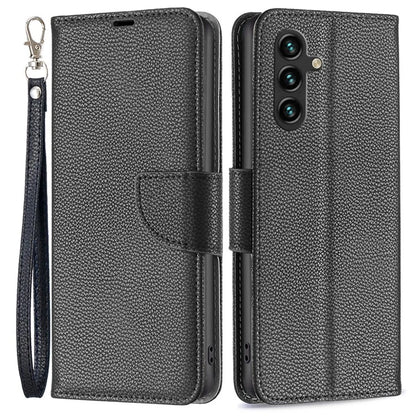 For Samsung Galaxy A55 5G Case Stand PU Leather Litchi Texture Shell Cell Phone Cover