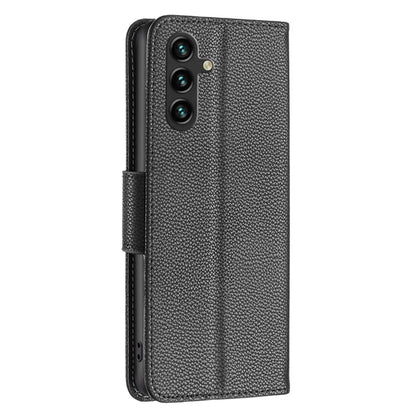 For Samsung Galaxy A55 5G Case Stand PU Leather Litchi Texture Shell Cell Phone Cover