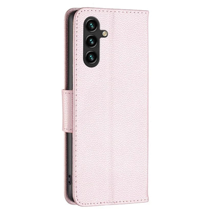 For Samsung Galaxy A55 5G Case Stand PU Leather Litchi Texture Shell Cell Phone Cover