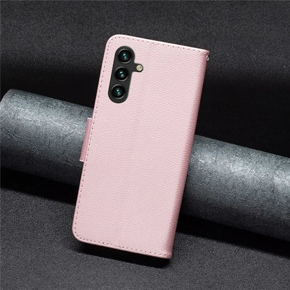 For Samsung Galaxy A55 5G Case Stand PU Leather Litchi Texture Shell Cell Phone Cover