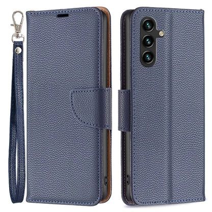 For Samsung Galaxy A55 5G Case Stand PU Leather Litchi Texture Shell Cell Phone Cover