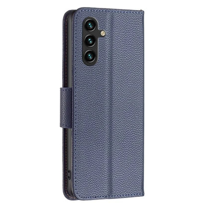 For Samsung Galaxy A55 5G Case Stand PU Leather Litchi Texture Shell Cell Phone Cover