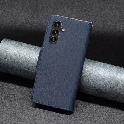 For Samsung Galaxy A55 5G Case Stand PU Leather Litchi Texture Shell Cell Phone Cover