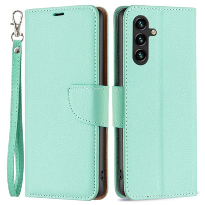 For Samsung Galaxy A55 5G Case Stand PU Leather Litchi Texture Shell Cell Phone Cover