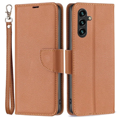 For Samsung Galaxy A55 5G Case Stand PU Leather Litchi Texture Shell Cell Phone Cover