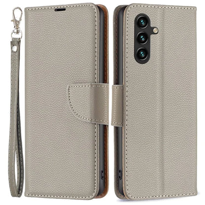 For Samsung Galaxy A55 5G Case Stand PU Leather Litchi Texture Shell Cell Phone Cover