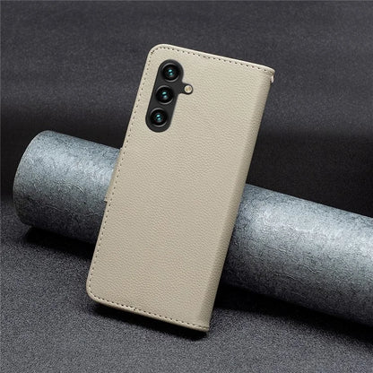 For Samsung Galaxy A55 5G Case Stand PU Leather Litchi Texture Shell Cell Phone Cover