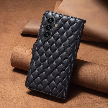 BINFEN COLOR BF Style-15 For Samsung Galaxy A55 5G Cell Phone Case Zipper Pocket Stand Protective Cover