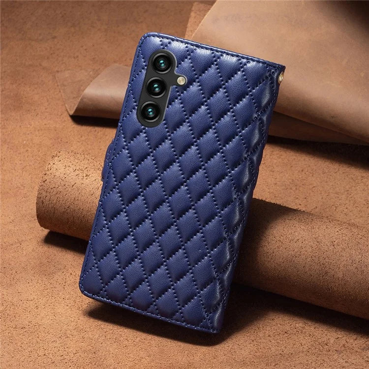BINFEN COLOR BF Style-15 For Samsung Galaxy A55 5G Cell Phone Case Zipper Pocket Stand Protective Cover