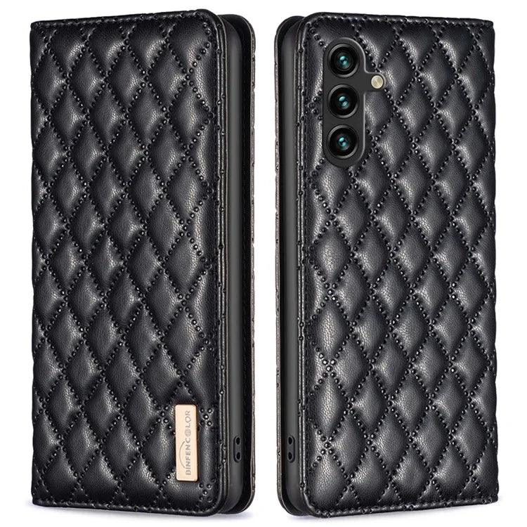 BINFEN COLOR BF Style-16 For Samsung Galaxy A55 5G Case Shockproof Leather Stand Card Slot Cover