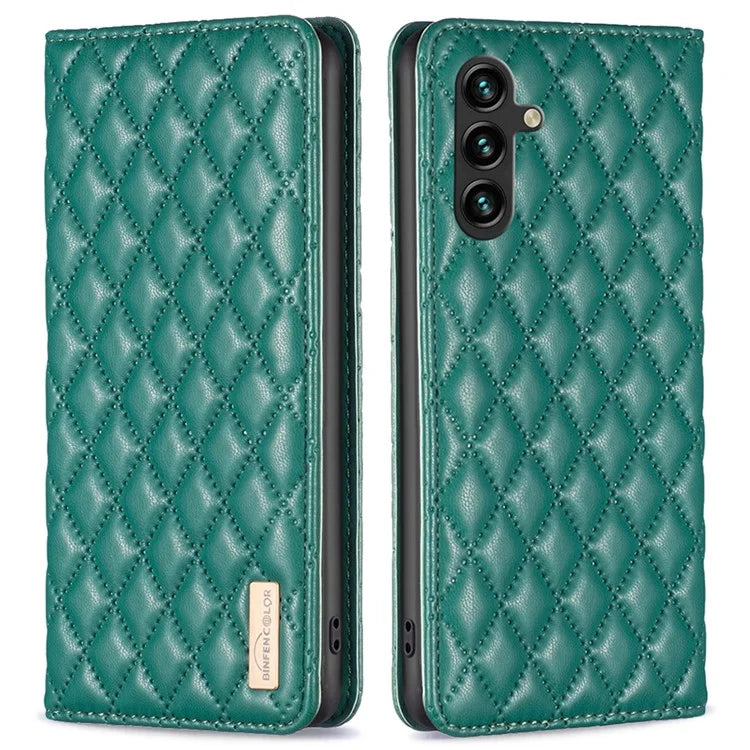 BINFEN COLOR BF Style-16 For Samsung Galaxy A55 5G Case Shockproof Leather Stand Card Slot Cover