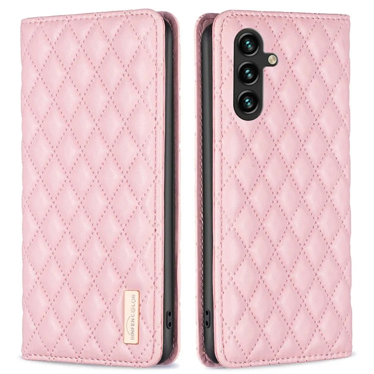 BINFEN COLOR BF Style-16 For Samsung Galaxy A55 5G Case Shockproof Leather Stand Card Slot Cover
