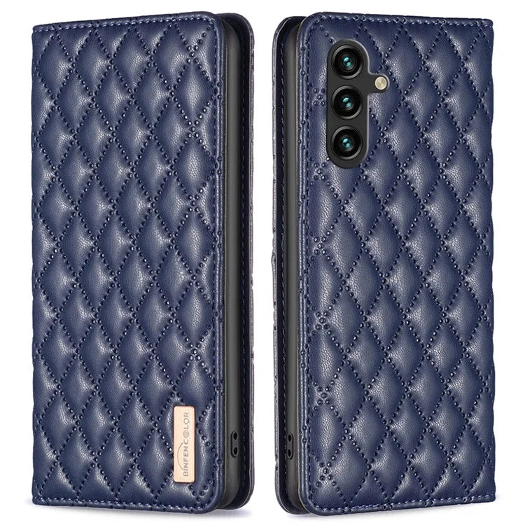 BINFEN COLOR BF Style-16 For Samsung Galaxy A55 5G Case Shockproof Leather Stand Card Slot Cover