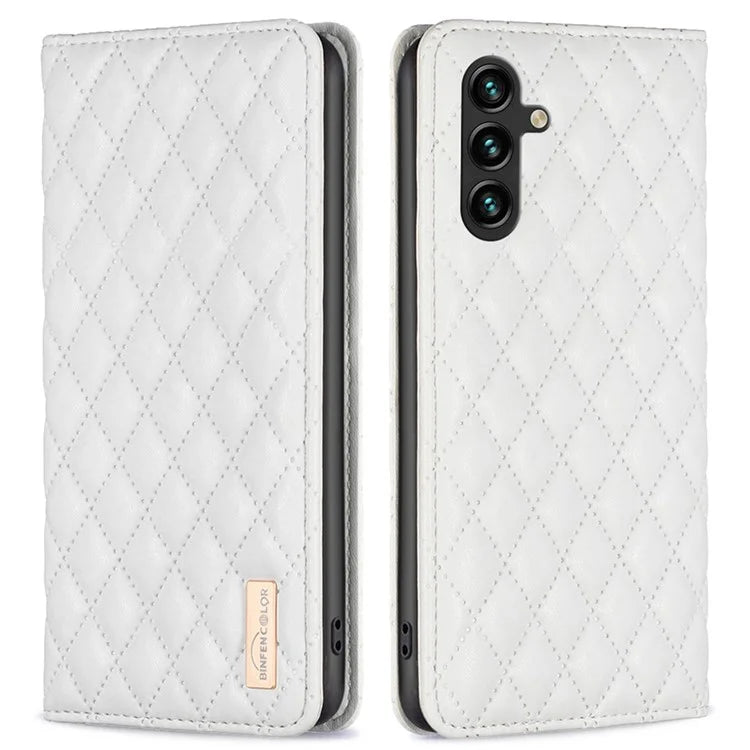 BINFEN COLOR BF Style-16 For Samsung Galaxy A55 5G Case Shockproof Leather Stand Card Slot Cover