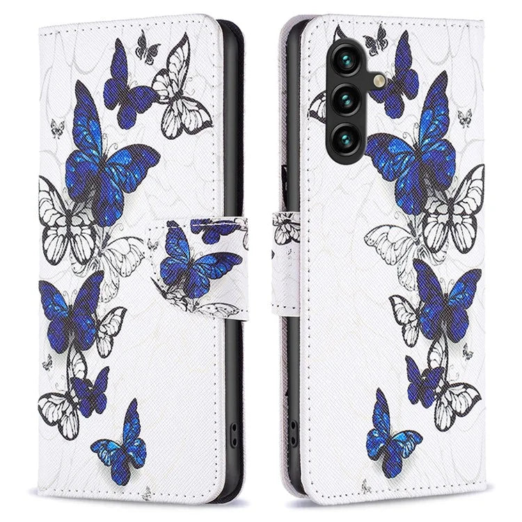 For Samsung Galaxy A55 5G Wallet Case PU Leather Pattern Printed Phone Cover