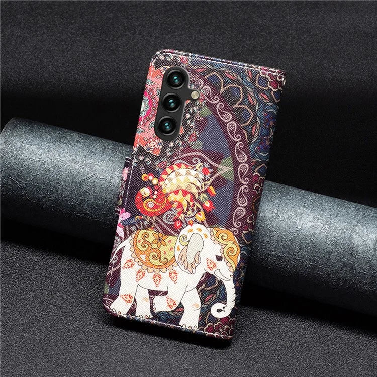 For Samsung Galaxy A55 5G Wallet Case PU Leather Pattern Printed Phone Cover