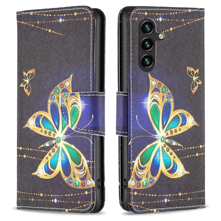 For Samsung Galaxy A55 5G Wallet Case PU Leather Pattern Printed Phone Cover