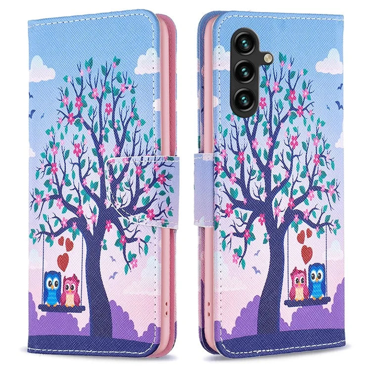For Samsung Galaxy A55 5G Wallet Case PU Leather Pattern Printed Phone Cover