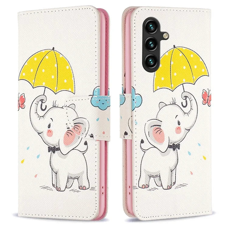 For Samsung Galaxy A55 5G Wallet Case PU Leather Pattern Printed Phone Cover