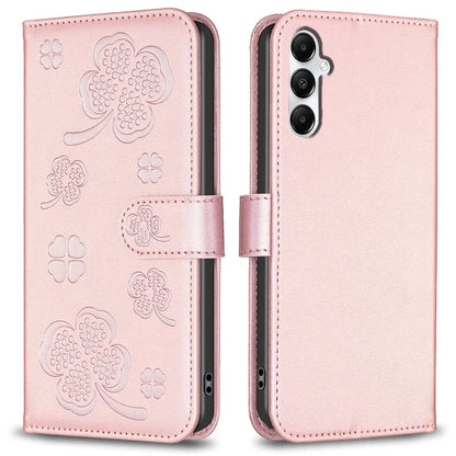 For Samsung Galaxy A55 5G Case Clover Pattern Leather Smartphone Cover with Card Slots