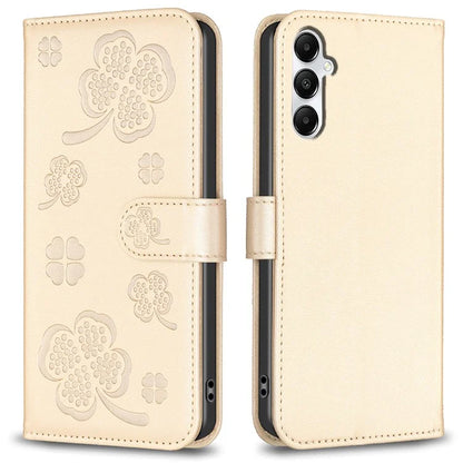 For Samsung Galaxy A55 5G Case Clover Pattern Leather Smartphone Cover with Card Slots