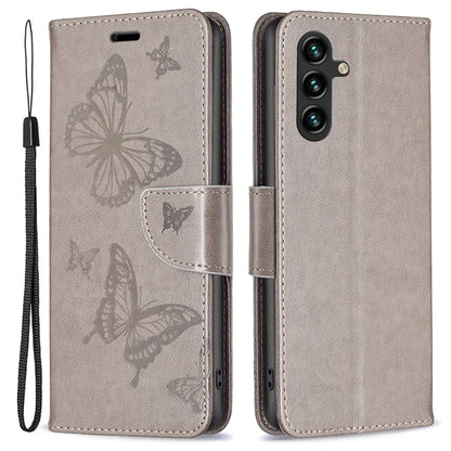 For Samsung Galaxy A55 5G Case Anti-fall Butterfly Imprinted Leather Mobile Phone Stand Cover