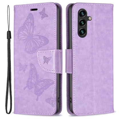 For Samsung Galaxy A55 5G Case Anti-fall Butterfly Imprinted Leather Mobile Phone Stand Cover