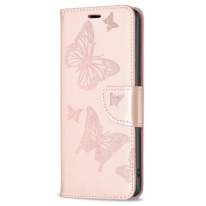 For Samsung Galaxy A55 5G Case Anti-fall Butterfly Imprinted Leather Mobile Phone Stand Cover Gold