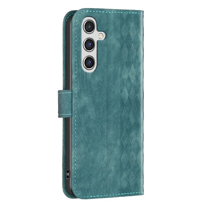 For Samsung Galaxy A55 5G Cell Phone Case Scratch-proof Imprinted Grid Leather Stand Cover