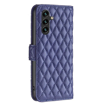 BINFEN COLOR BF Style-14 For Samsung Galaxy A55 5G Leather Case Rhombus Grid Pattern Phone Cover