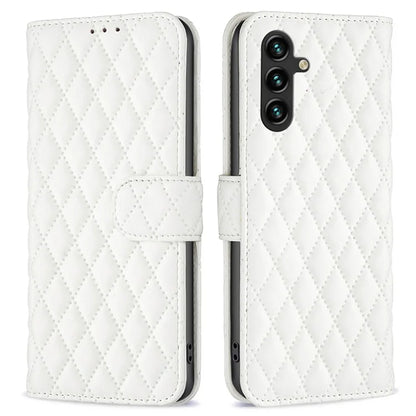 BINFEN COLOR BF Style-14 For Samsung Galaxy A55 5G Leather Case Rhombus Grid Pattern Phone Cover