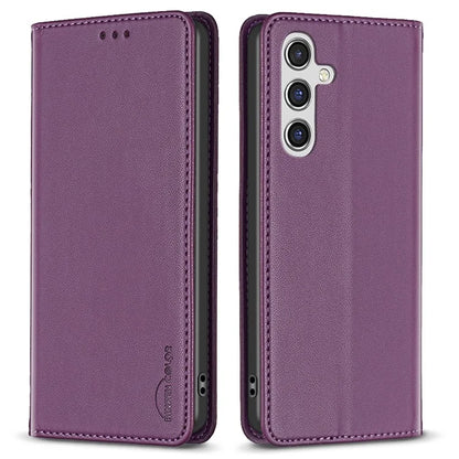 BINFEN COLOR BF18 For Samsung Galaxy A55 5G Leather Case Flip Phone Cover with Card Holder