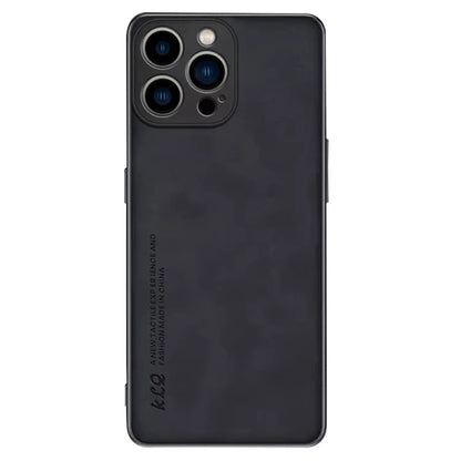 KLQ For iPhone 14 Pro Case Solid Color PU Leather + TPU Phone Cover