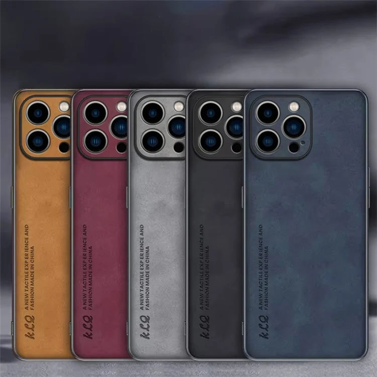 KLQ For iPhone 14 Pro Case Solid Color PU Leather + TPU Phone Cover