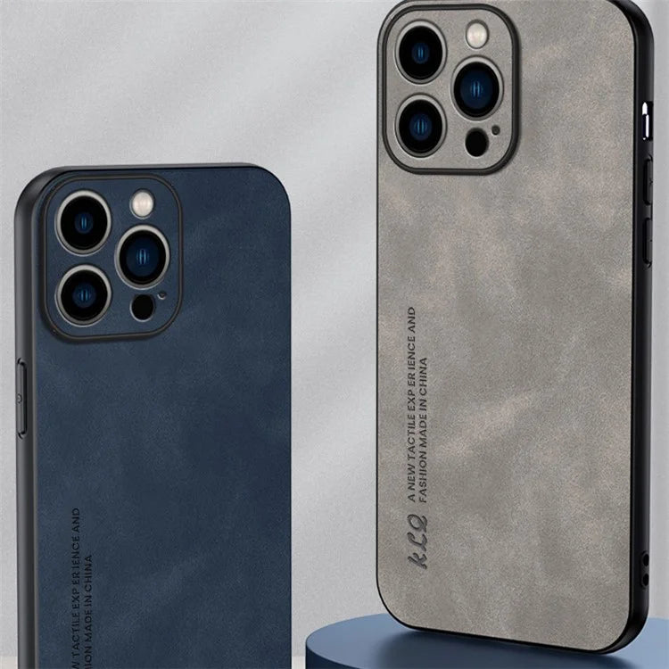 KLQ For iPhone 14 Pro Case Solid Color PU Leather + TPU Phone Cover