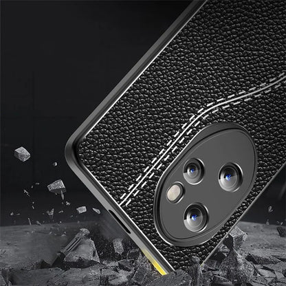 For Honor 100 Pro 5G Slim TPU Case Litchi Texture Protective Phone Cover