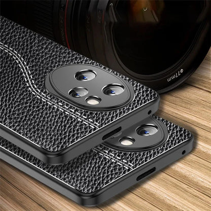 For Honor 100 Pro 5G Slim TPU Case Litchi Texture Protective Phone Cover
