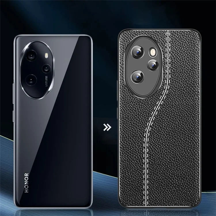 For Honor 100 Pro 5G Slim TPU Case Litchi Texture Protective Phone Cover