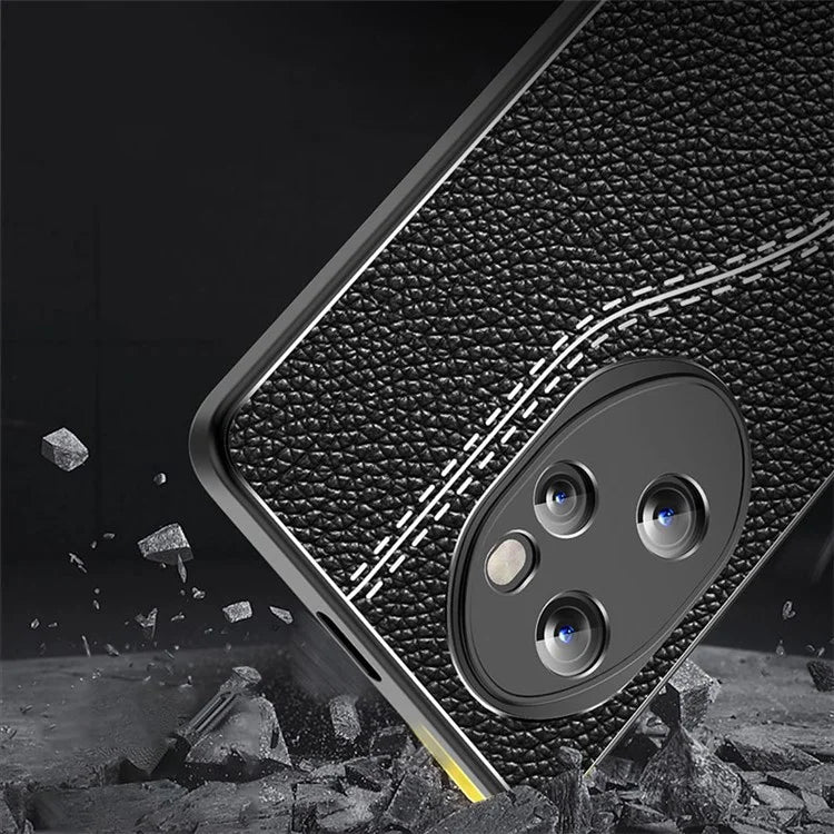 For Honor 100 Pro 5G Slim TPU Case Litchi Texture Protective Phone Cover