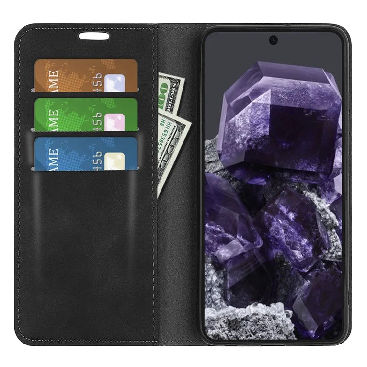 For Google Pixel 8a Case Shockproof Phone Case Skin-Touch PU Leather Flip Cover