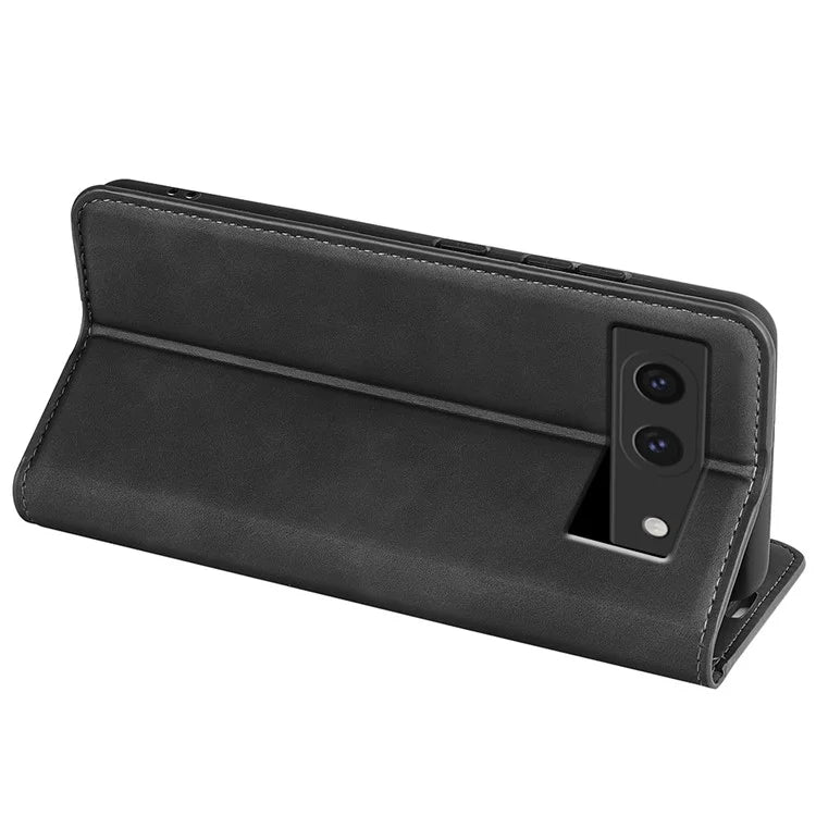 For Google Pixel 8a Case Shockproof Phone Case Skin-Touch PU Leather Flip Cover